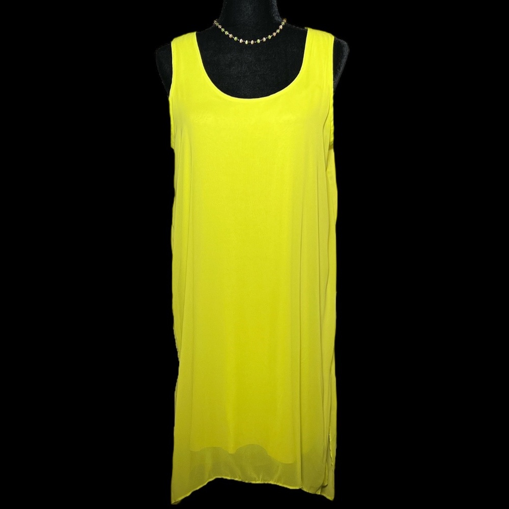 Philosophy - Chartreuse High-Low Pullover Dress - Size L